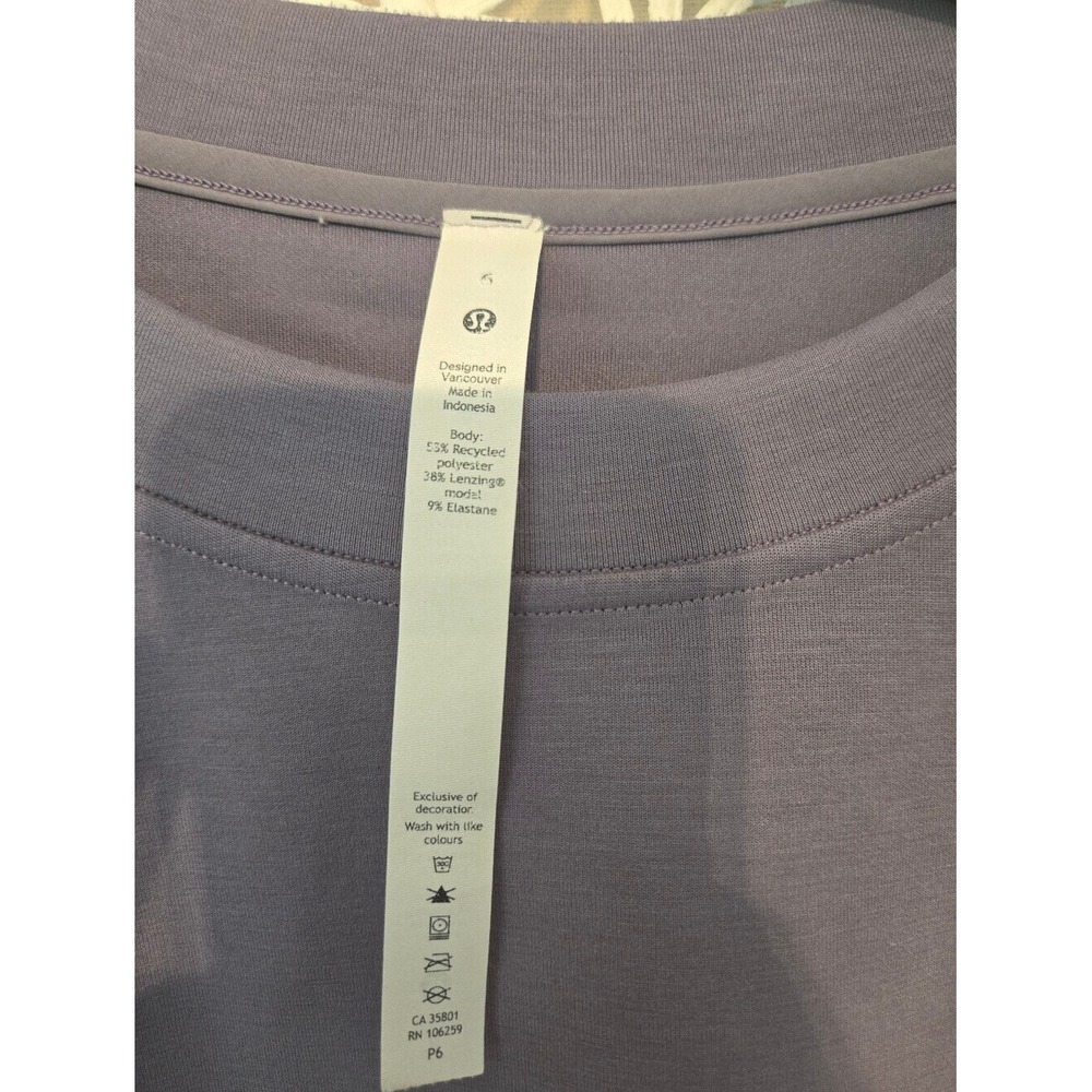 Lululemon Perfectly Oversized Cropped Lavender Crewneck Sweatshirt Size 6 - Picture 7 of 9